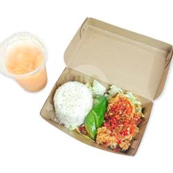 Nasi Ayam Geprek Ekstra   Thai Tea