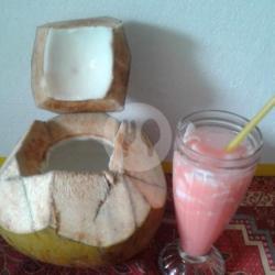 Es Kelapa Muda Sirup Coco Pandan   Susu