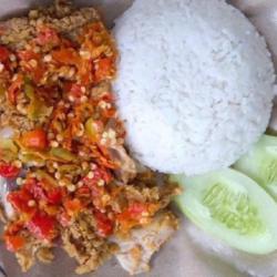 Nasi Ayam Gepuk Sambel Bawang (dada)