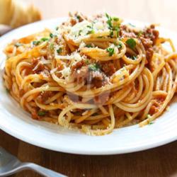 Spaghetti Ayam Saus Bolognese Pedas - Resep Spagetti Asli