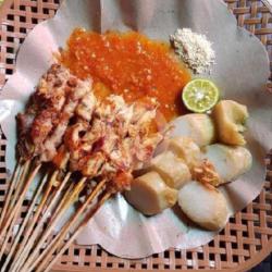 Sate Taichan Kulit Ayam 10pcs  1 Lontong