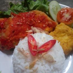 Nasi Telur Geprek   Tahu