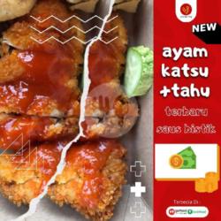 Ayam Katsu Saus Bistik   Nasi   Tahu