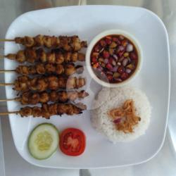 Sate Jamur (isi 6 Tusuk)   Nasi   Sambel Kecap Pedas