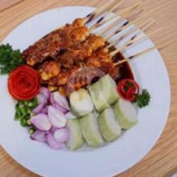 Lontong   Sate Ayam ( Isi 6 )