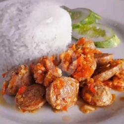 Nasi  Bakso Geprek Sambal Setan