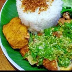 Paket Nasi Dada Ayam Penyet Sammbel Ijo