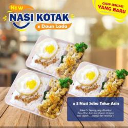 Triple (3) Nasi Kotak Kepiting Soka Telur Asin