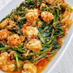 Nasi   Ca Kangkung Udang Pedas