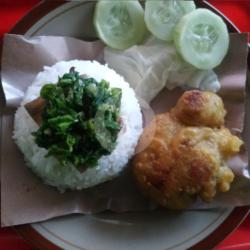 Nasi Ayam Tepung Dada Sambal Lombok Ijo