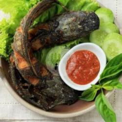 Pecel Lele Sambel Terasi   Nasi   Lalapan Komplit   Teh Goyang