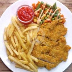 Crunchy Chicken Katsu   French Fries