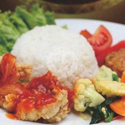 Nasi Ayam Krispi Saus Asam Manis