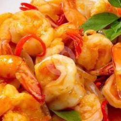Udang Tumis Pedas Dan Nasi