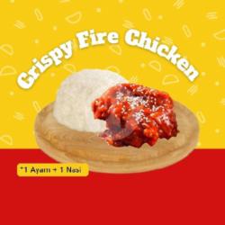 Ayam Crispy Saus Fire Chicken   Nasi