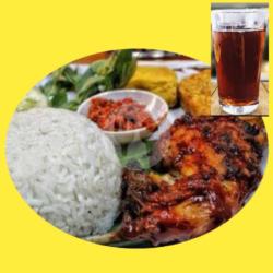 Nasi Campur Ayam Panggang   Teh Hangat