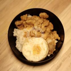 Nasi Crispy Chicken Salted Egg   Telor