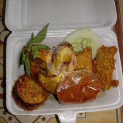 Nasi   Ayam Bakar Geprek Sambal Rica   Tempe   Sayur