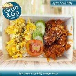 Ricebox Telur Dan Ayam Saos Barbeque