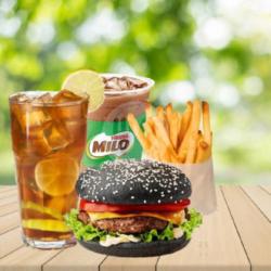 Paket A (beef Burger   Kentang   Milo / Lemon Tea)