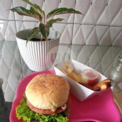 (paket Isi 3) Burger,kentang,daging Crispy