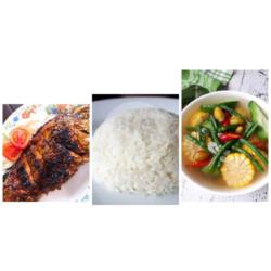 Nasi Ikan Kakap Bakar Sayur Asem  Sambel(kecap)
