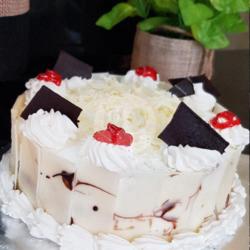 Blackforest Bulat Putih Marmer 16