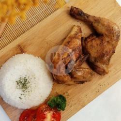 Half Chicken   2 Nasi Putih