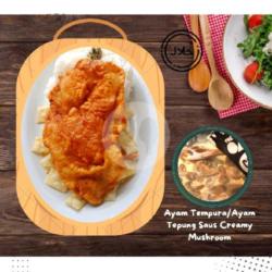 Ayam Tempura Creamy Mushroom