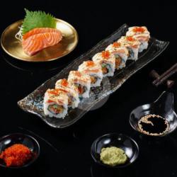 Salmon Mentai Aburi Rolls