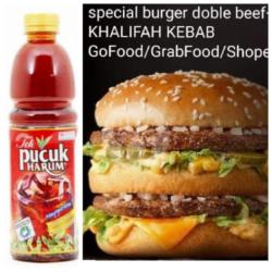 Special Burger Ekstra Double Beef Patties Sapi Free Teh Sosro/teh Pucuk