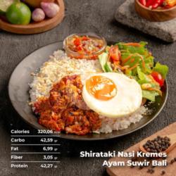 Shirataki Nasi Kremes Ayam Suwir Bali (320cals)