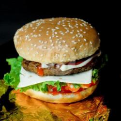 Double Chicken And Beef Burger With Cheese