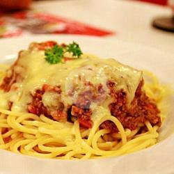 Spaghetti Bolognese Cheese Melted