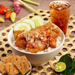 Paket Komplit Nasi Ikan Dori Crispy Sambel Matah