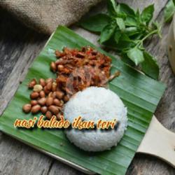 Nasi Putih Balado Ikan Teri (pedas)