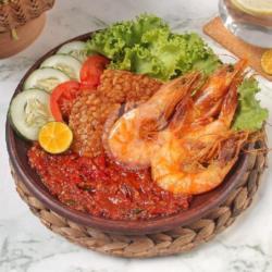 Nasi Penyetan Udang