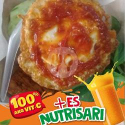 Paket Nasi Telor Penyet Sambel Asem Pedes Manis   Es Nutrisari