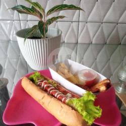 (paket Isi 3) Hotdog,kentang,daging Crispy