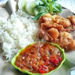 Penyet Nasi Udang Crispy Tahu Tempe