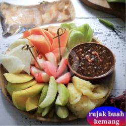 Paket Komplit Rujak Buah,petis Hitam/merah,plus Krupuk Gurih