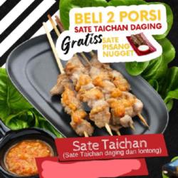 Sate Porsi Taichan Daging   Lontong