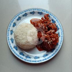 Paket Nasi Ayam Korean Spicy Dada   Es Jeruk