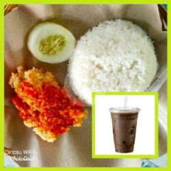 Paket Staysafe 3 (paket Nasi Ayam Geprek   Milkshake-coklat/coffee/orange- Cincau/oreo)