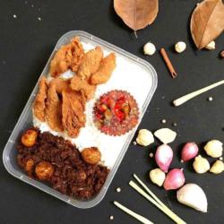 Nasi Ayam Karaage Bumbu Rendang