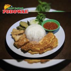 Nasi Tempe Penyet Telor