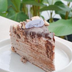 Crunchy Melted Chocolate Mille Crepe Slice