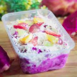 Salad Buah 750 Ml Buah Naga Keju Almond