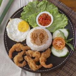 Nasi Udang Crispy   Telur Mata Sapi