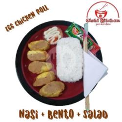 Nasi Bento Chicken Egg Roll